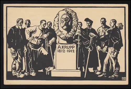 Arbeiter Ruhrgebiet 100 Jahr Feier Firma Alfred KRUPP 1812-1912 ESSEN 8.8.1912