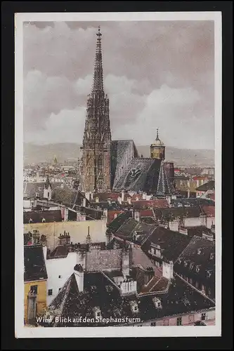 Farbfoto AK Europa Österreich Blick auf den Stephansturm Feldpost WIEN 20.11.40