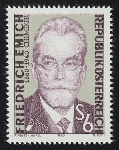 1981 Journée de la mort Friedrich Emich, chimiste, 6 p., frais de port **