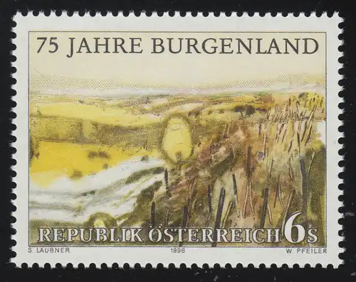 2193 75 ans Bundesland Burgenland, Paysage, 6 p, frais de port **