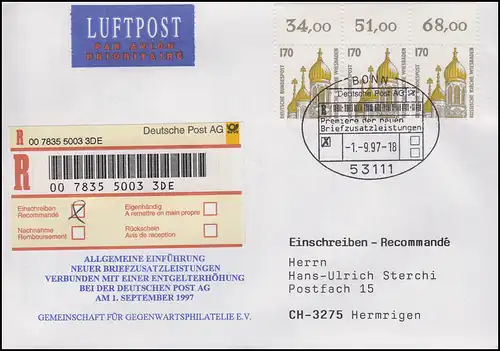 SWK Eglise Wiesbanden, MeF R-Bf SSt Bonn Premiere Service d'adm. 1.9.97