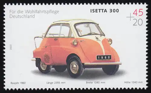 2289 Oldtimer-Automobile - BMW Isetta 300, 10 Einzelmarken, alle ** postfrisch