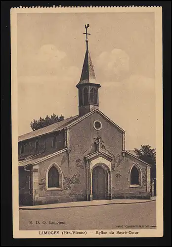 Photo AK France Eglise du Sacré-Cœur LIMOGES, Photo C. Machon, Feldpost 4.6.1940