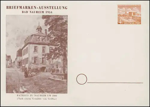 Berlin PP 1/9 Briefmarkenausstellung Bad Nauheim 1954, ungebraucht