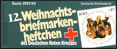 DRK/Weihnachten 1993/94 Geburt Jesu 100 Pf, 5x1708 12.MH **