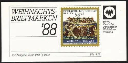 DPWV/Weihnachten 1988 Verkündigung der Hirten 50 Pf, 5x829, postfrisch