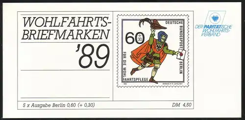 DPWV/Wofa 1989 Transport postal & Poste 60 Pf, 5x852, frais de port