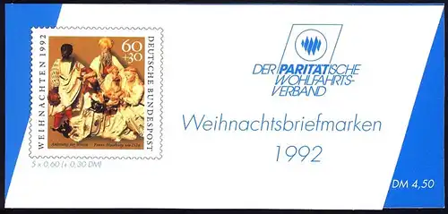 DPWV/Weihnachten 1992 60 Pf, 5x1639, postfrisch