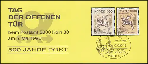 Postamt 5000 Köln 30 Tag der offenen Tür 1990, 500 Jahre Post, SSt KÖLN 5.5.90