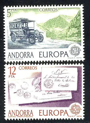 Europaunion 1979 Andorra (Spanische Post) 123-124, Satz ** / MNH