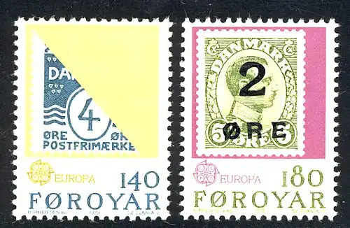 Europaunion 1979 Dänemark-Färöer 43-44, Satz ** / MNH