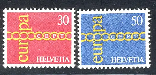 Europaunion 1971 Schweiz 947-948, Satz ** / MNH