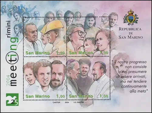 Saint-Marin Bloc 35 Dialogue "Meeting Rimini" 2004 ** / MNH