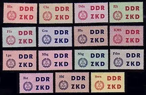 1-15 Dienst (C) Volkspolizei - Satz 15 Werte komplett, postfrisch ** / MNH