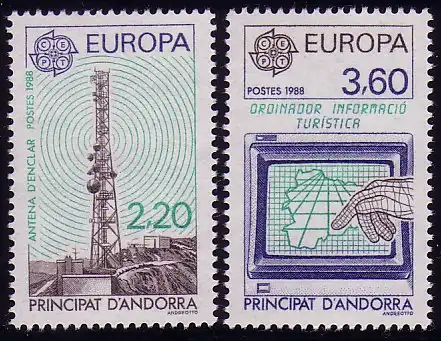 Union européenne 1988 Andorre (Post français) 390-391, phrase ** / MNH