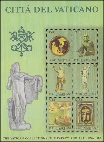 Blocs Exposition d'oeuvres d 'art vaticanes aux États-Unis, Block-Set 5,6,7 **/MNH