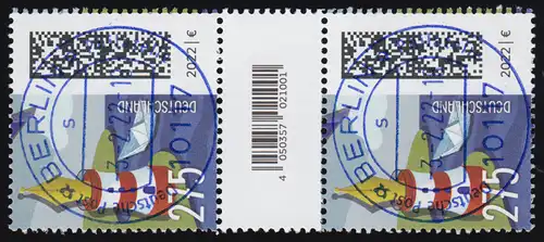 3657 Leuchtfederstift 275 C. aus 100er, Paar mit Nr., CF, ohne Nr., ET-O Berlin