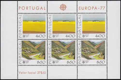 Portugal Block 20 Europaunion CEPT Landschaften 1977, ** / MNH