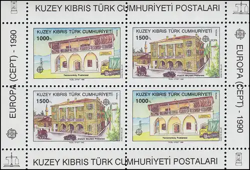 Zypern (türkisch) Block 8 Europaunion CEPT Postalische Einrichtungen, ** / MNH