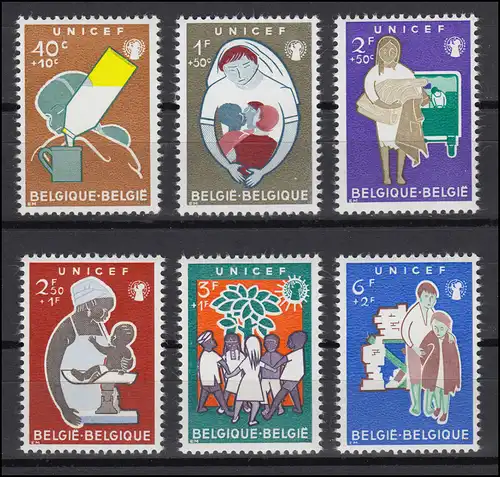 Belgien 1212-1217 UNICEF Kinderhilfswerk der UNO 1960, Satz ** / MNH