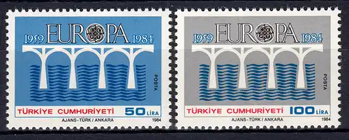 Union européenne 1984 Turquie 2667-2668, phrase ** / MNH