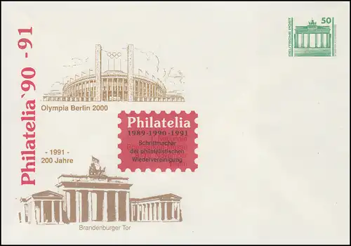 PU 17 Philatelia 1990-91, Brandenburger Tor, Olympia Berlin 2000, **