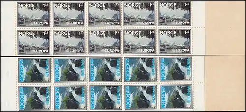 Carnets de marques de Norvège 742+743 paysages, 2 MH sans numéros de contrôle **