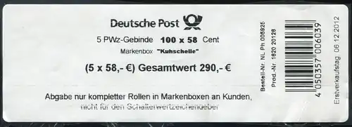 2968 Kuhschelle 58 Banderole für 5 Markenboxen 100x58, mit NL Ph-Nummer