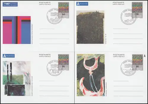 Liechtenstein Postkarte P 91-97 Zeitkunst-Motiv - Set mit SSt LIBA August 1992