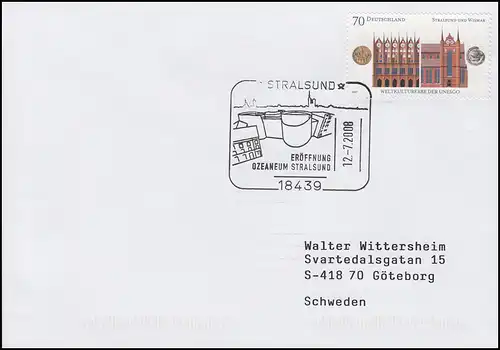 2615 UNESCO Hôtel de ville Stralsund, EF Bf SSt Strasunt Ouverture Océans 12.7.08