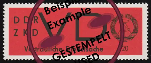 3y Dienst-D Vertrauliche Dienstsache, gestrichenes Papier, O gestempelt