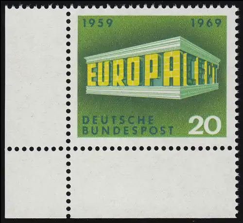 583 Europa 20 Pf Tempel ** Ecke u.l.