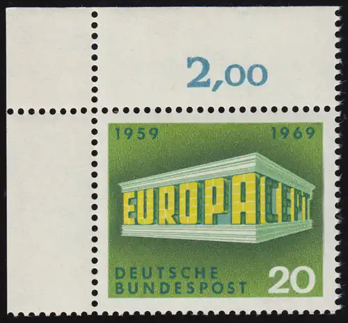 583 Europa 20 Pf Tempel ** Ecke o.l.