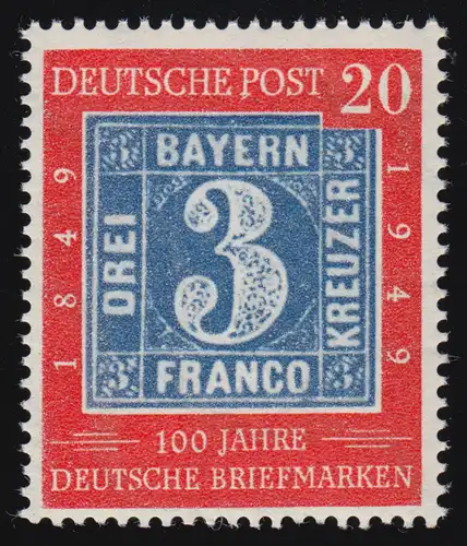 114 Briefmarke 20 Pf. PLF: Strich unten am P von POST, * (matter Fleck im Gummi)