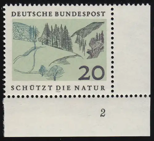 592 Naturschutzjahr 20 Pf Mittelgebirge ** FN2