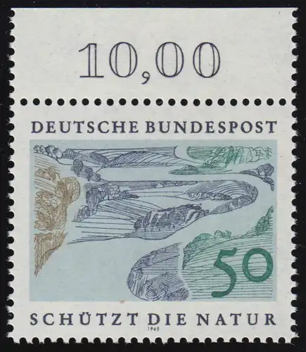 594 Naturschutzjahr 50 Pf Flusslandsdschaft ** Oberrand