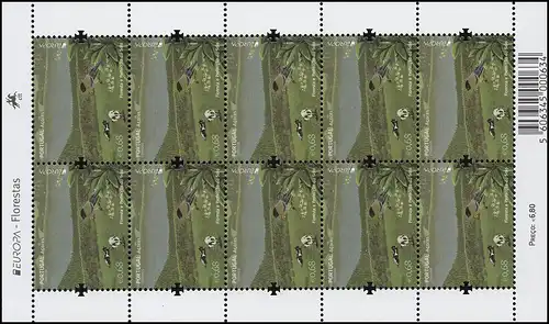 Portugal-Azoren 569 Europaunion CEPT Der Wald 2011 - Kleinbogen ** / MNH