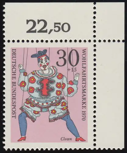 652 Marionnettes de bien-être 30+15 clown Pf ** coin o.r.