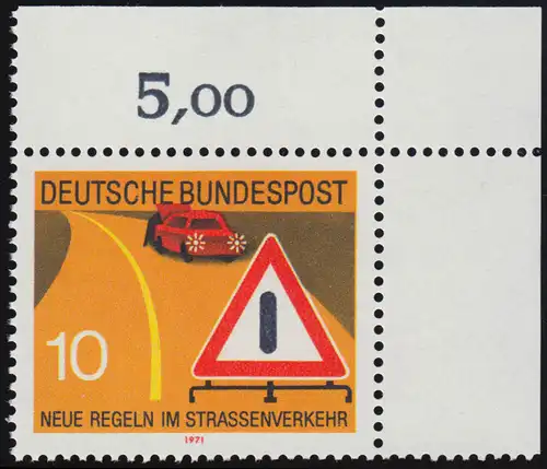 671 Straßenverkehr 10 Pf Panne ** Ecke o.r.