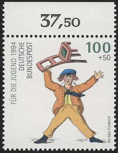 1729 Der böse Friederich 100+50 Pf ** Oberrand