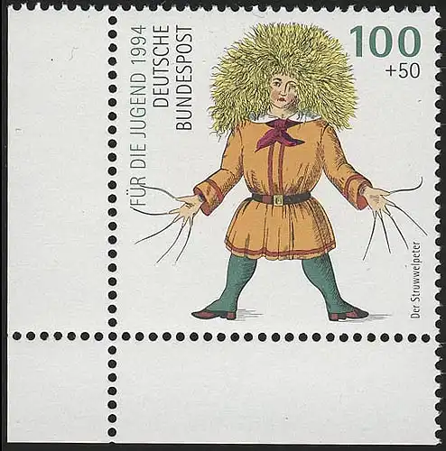 1728 Struwwelpeter 100+50 Pf ** Ecke u.l.