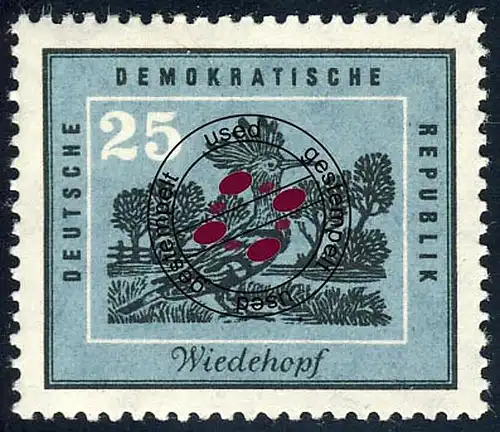 702 Vögel Wiedehopf 25 Pf O