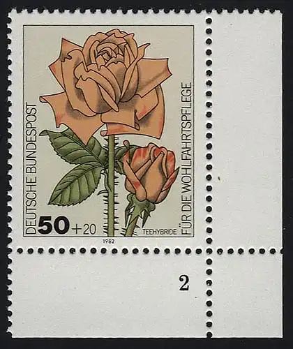 1150 Wohlfahrt Gartenrosen 50+20 Pf ** FN2