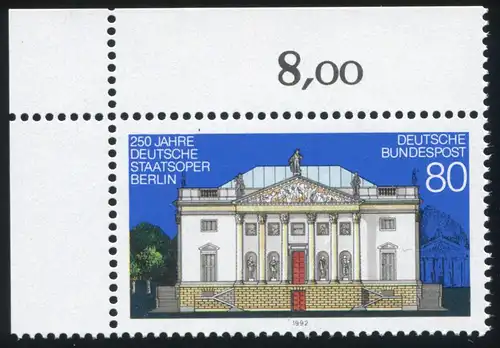 1625 Staatsoper ** Ecke o.l. mit PLF grauer Fleck im Sockel, Feld 1