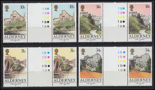 28-31 Guernesey-Alderney 1986 - Couples intermédiaires, frais de port ** / MNH