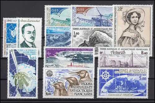 Antarctique français - 157-168 millésime 1981/82 kpl., post-fraude / MNH **