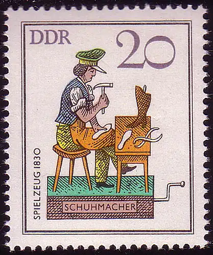 2759 Historisches Spielzeug 20 Pf 1982 Schuhmacher ** postfrisch