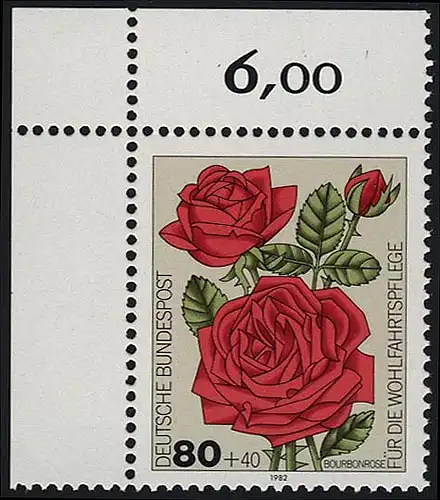 1152 Wohlfahrt Gartenrosen 80+40 Pf ** Ecke o.l.