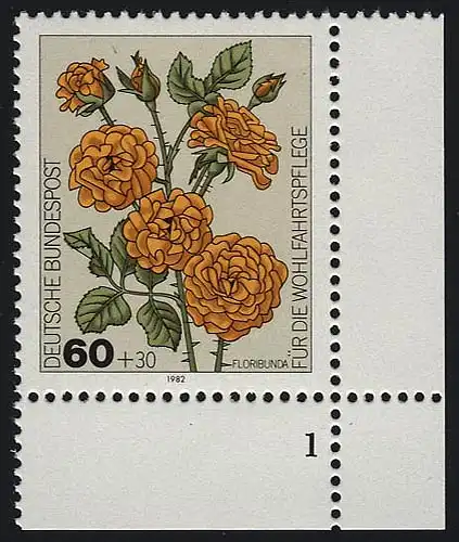 1151 Wohlfahrt Gartenrosen 60+30 Pf ** FN1