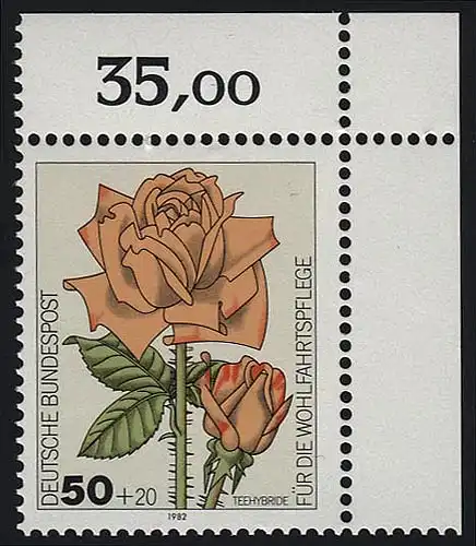 1150 Wohlfahrt Gartenrosen 50+20 Pf ** Ecke o.r.